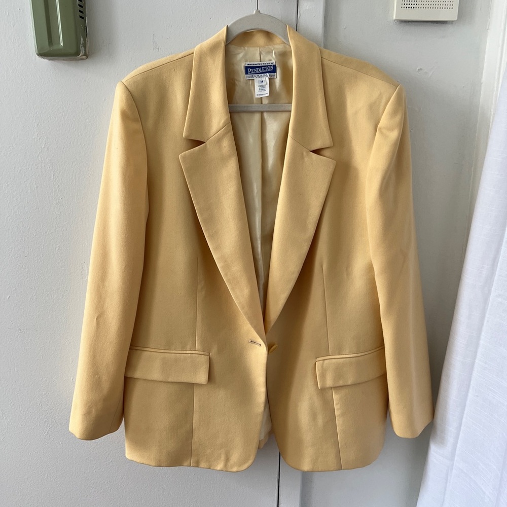 Vintage butter yellow Pendelton Wool Blazer Sz L